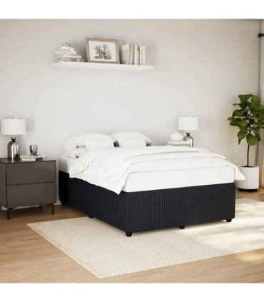 vidaXL Bed Frame without Mattress Black Double Velvet
