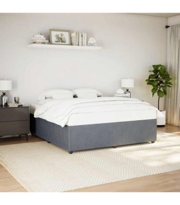 vidaXL Bed Frame without Mattress Dark Grey Super King Velvet