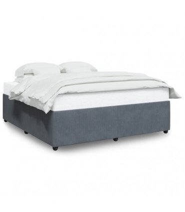 vidaXL Bed Frame without Mattress Dark Grey Super King Velvet