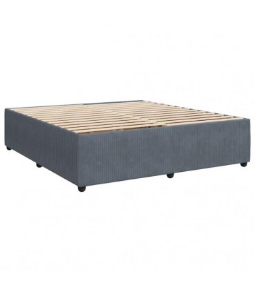 vidaXL Bed Frame without Mattress Dark Grey Super King Velvet