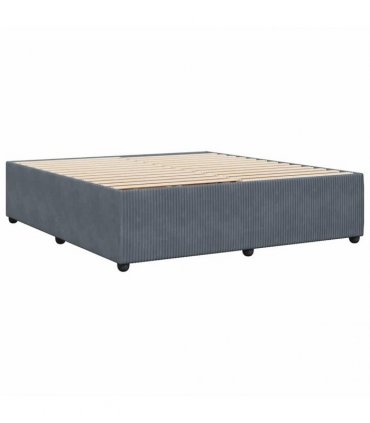 vidaXL Bed Frame without Mattress Dark Grey Super King Velvet