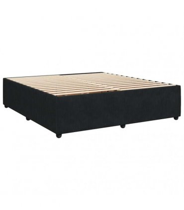 vidaXL Bed Frame without Mattress Black Super King Velvet