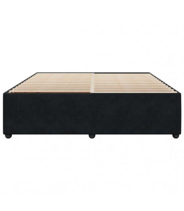 vidaXL Bed Frame without Mattress Black Super King Velvet