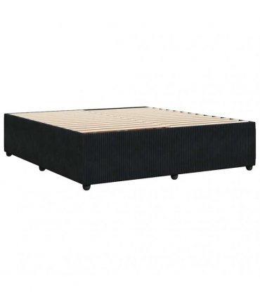 vidaXL Bed Frame without Mattress Black Super King Velvet