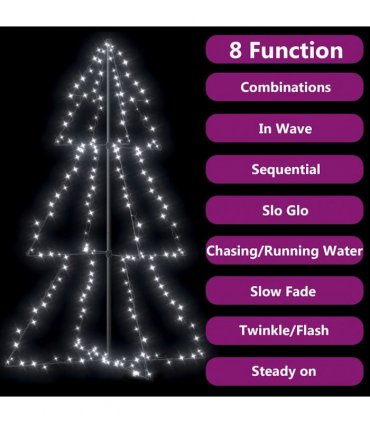 vidaXL Christmas Cone Tree 200 LEDs Indoor and Outdoor 98x150 cm