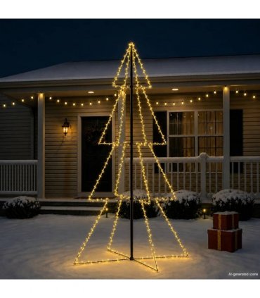 vidaXL Christmas Cone Tree 360 LEDs Indoor and Outdoor 143x250 cm