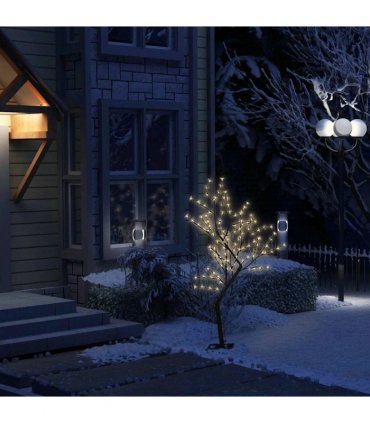vidaXL Christmas Tree 128 LEDs Warm White Light Cherry Blossom 120 cm