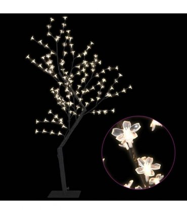 vidaXL Christmas Tree 128 LEDs Warm White Light Cherry Blossom 120 cm