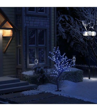 vidaXL Christmas Tree 128 LEDs Blue Light Cherry Blossom 120 cm