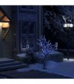 vidaXL Christmas Tree 128 LEDs Blue Light Cherry Blossom 120 cm
