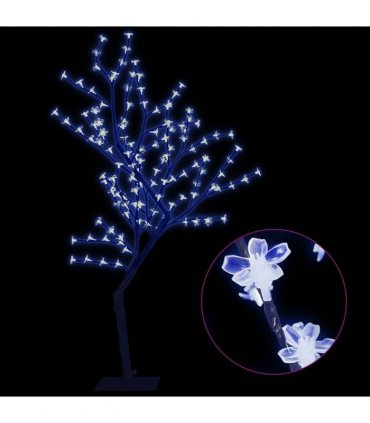 vidaXL Christmas Tree 128 LEDs Blue Light Cherry Blossom 120 cm
