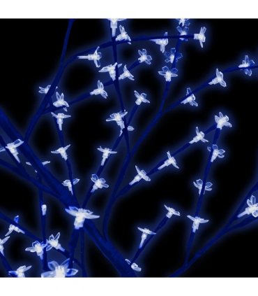 vidaXL Christmas Tree 128 LEDs Blue Light Cherry Blossom 120 cm