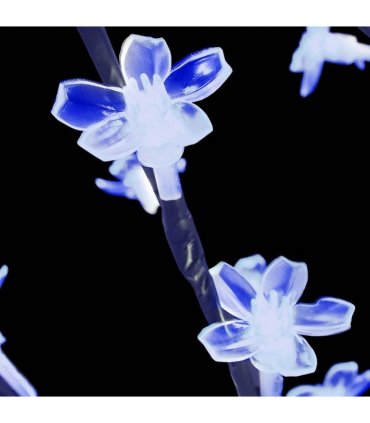 vidaXL Christmas Tree 128 LEDs Blue Light Cherry Blossom 120 cm