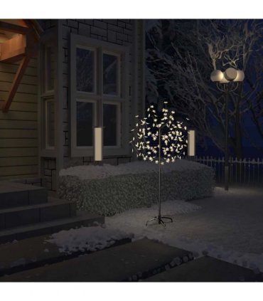 vidaXL Christmas Tree 120 LEDs Warm White Light Cherry Blossom 150 cm