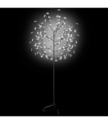vidaXL Christmas Tree 120 LEDs Cold White Light Cherry Blossom 150 cm