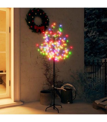 vidaXL Christmas Tree 120 LEDs Colourful Light Cherry Blossom 150 cm