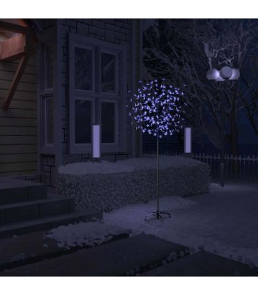 vidaXL Christmas Tree 200 LEDs Blue White Light Cherry Blossom 180 cm