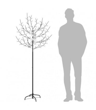 vidaXL Christmas Tree 200 LEDs Blue White Light Cherry Blossom 180 cm