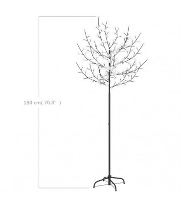 vidaXL Christmas Tree 200 LEDs Blue White Light Cherry Blossom 180 cm