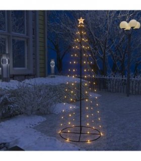 vidaXL Christmas Cone Tree Warm White 100 LEDs Decoration 70x180 cm