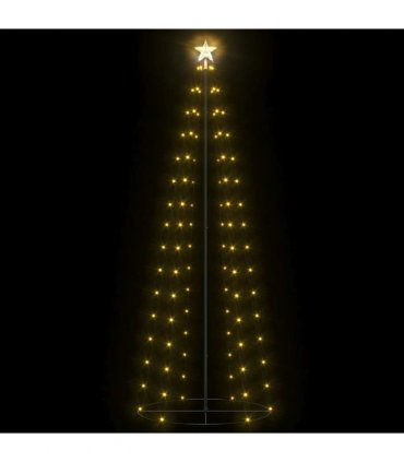 vidaXL Christmas Cone Tree Warm White 100 LEDs Decoration 70x180 cm