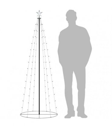 vidaXL Christmas Cone Tree Warm White 100 LEDs Decoration 70x180 cm
