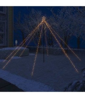 vidaXL LED Christmas Tree Indoor Outdoor 576 LEDs Warm White 3,6 m