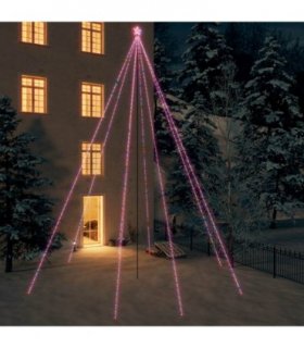 vidaXL LED Christmas Tree Indoor Outdoor 1300 LEDs Colourful 8 m