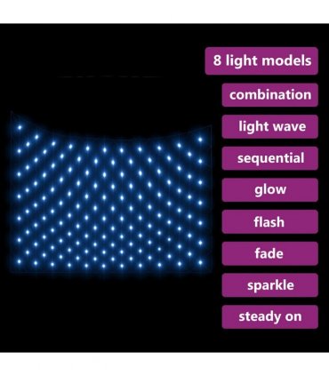 vidaXL Christmas Net Light Blue 3x2 m 204 LED Indoor Outdoor