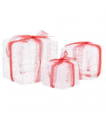 vidaXL Decorative Acrylic Christmas Gift Boxes 3 pcs Colourful