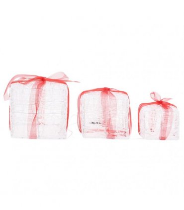 vidaXL Decorative Acrylic Christmas Gift Boxes 3 pcs Colourful