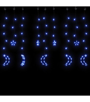 vidaXL Star and Moon Fairy Lights Remote Control 138 LED Blue