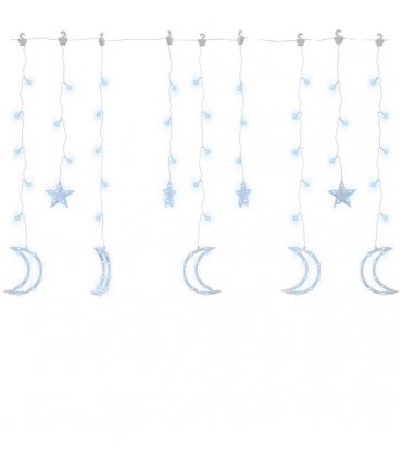 vidaXL Star and Moon Fairy Lights Remote Control 345 LED Cold White