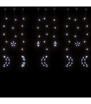 vidaXL Star and Moon Fairy Lights Remote Control 345 LED Cold White