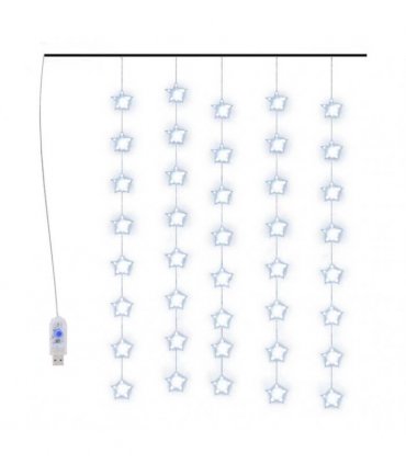 vidaXL LED Star Curtain Fairy Lights 200 LED Blue 8 Function