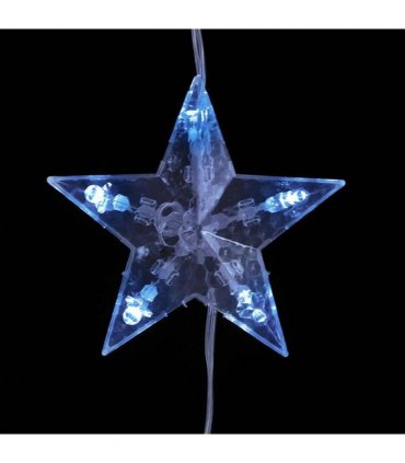 vidaXL LED Star Curtain Fairy Lights 200 LED Blue 8 Function