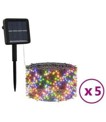 vidaXL Solar Fairy Lights 5 pcs 5x200 LED Colourful Indoor Outdoor