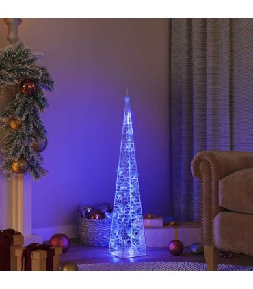 vidaXL Acrylic Decorative LED Light Cone Blue 90 cm