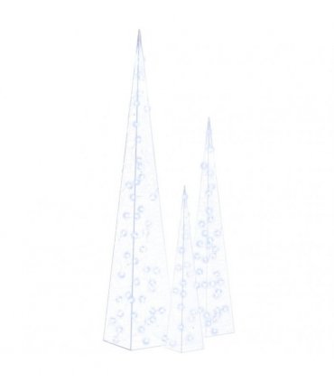 vidaXL Acrylic Decorative LED Light Cone Set Blue 60/90/120cm