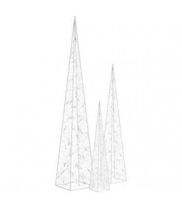 vidaXL Acrylic Decorative LED Light Cone Set Blue 60/90/120cm