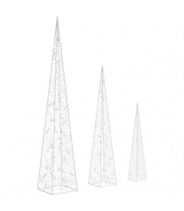 vidaXL Acrylic Decorative LED Light Cone Set Blue 60/90/120cm