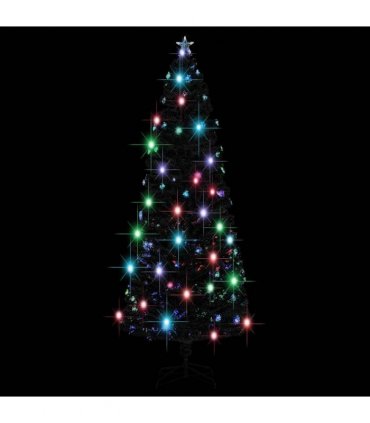 vidaXL Pre-lit Christmas Tree Green and White 240 cm Fibre Optic