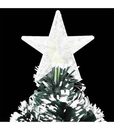 vidaXL Pre-lit Christmas Tree Green and White 240 cm Fibre Optic