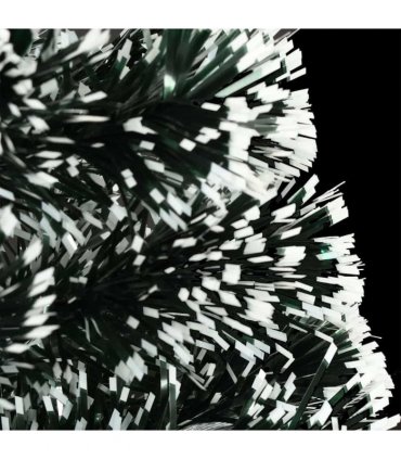 vidaXL Pre-lit Christmas Tree Green and White 240 cm Fibre Optic