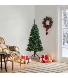 vidaXL Artificial Christmas trees PVC, Steel Green