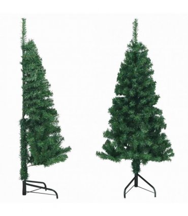 vidaXL Artificial Christmas trees PVC, Steel Green
