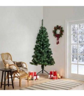 vidaXL Artificial Christmas trees PVC, Steel Green