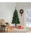 vidaXL Artificial Christmas trees PVC, Steel Green