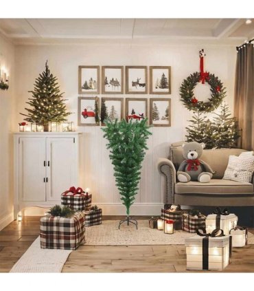 vidaXL Christmas trees PVC, Steel Green