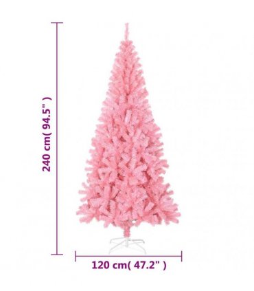 vidaXL Artificial Christmas Tree with Stand Pink 240 cm PVC